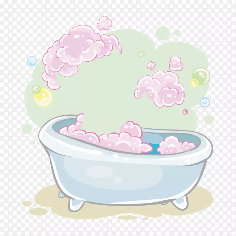 粉色沐浴泡沫