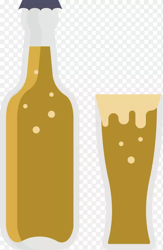 卡通啤酒瓶图标设计