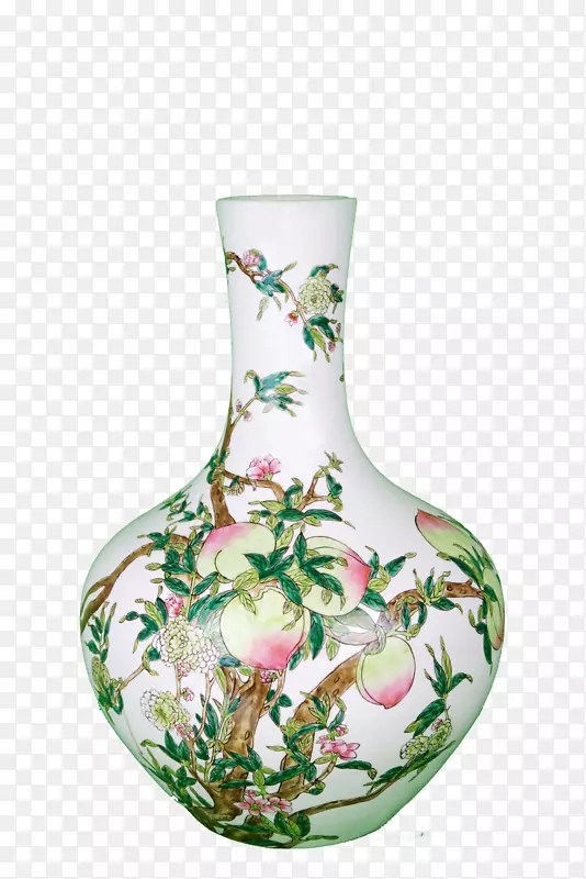 花草图案古代瓷瓶