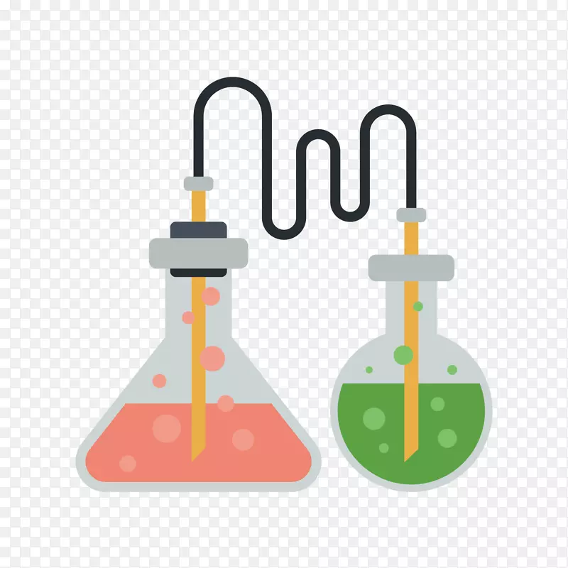 彩色化学反应实验瓶子元素