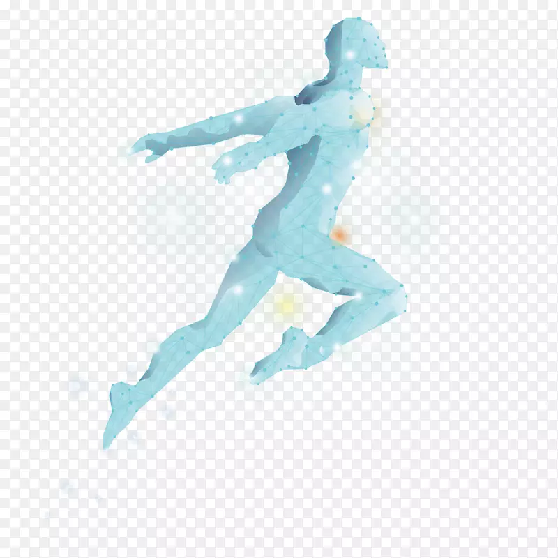 奔跑的人科技光矢量免抠图效