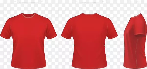 简单红色T恤免抠素材