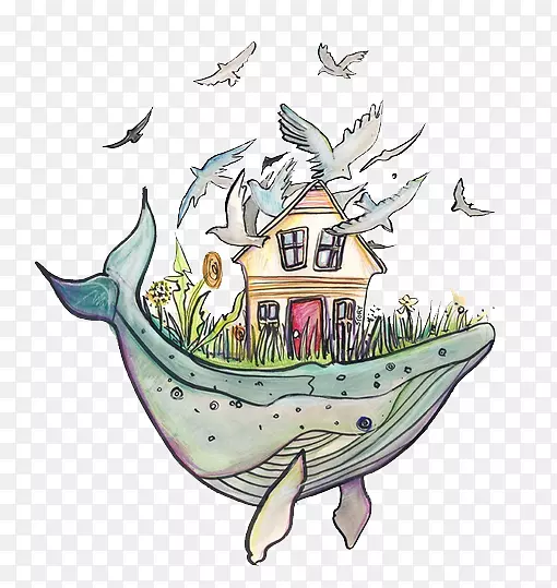 鲸鱼上的房子