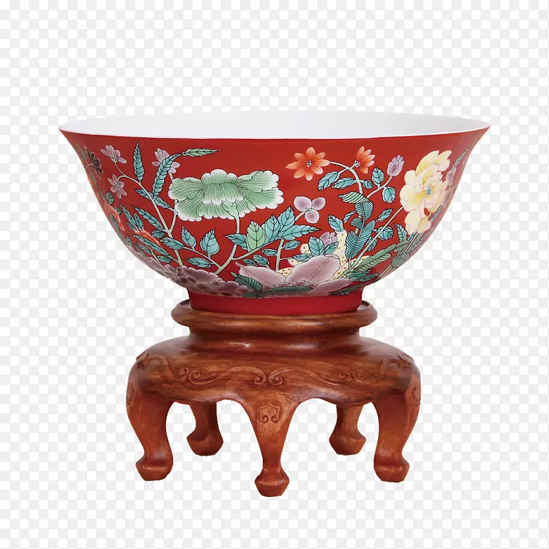 红瓷碗古玩收藏品摄影免抠图片