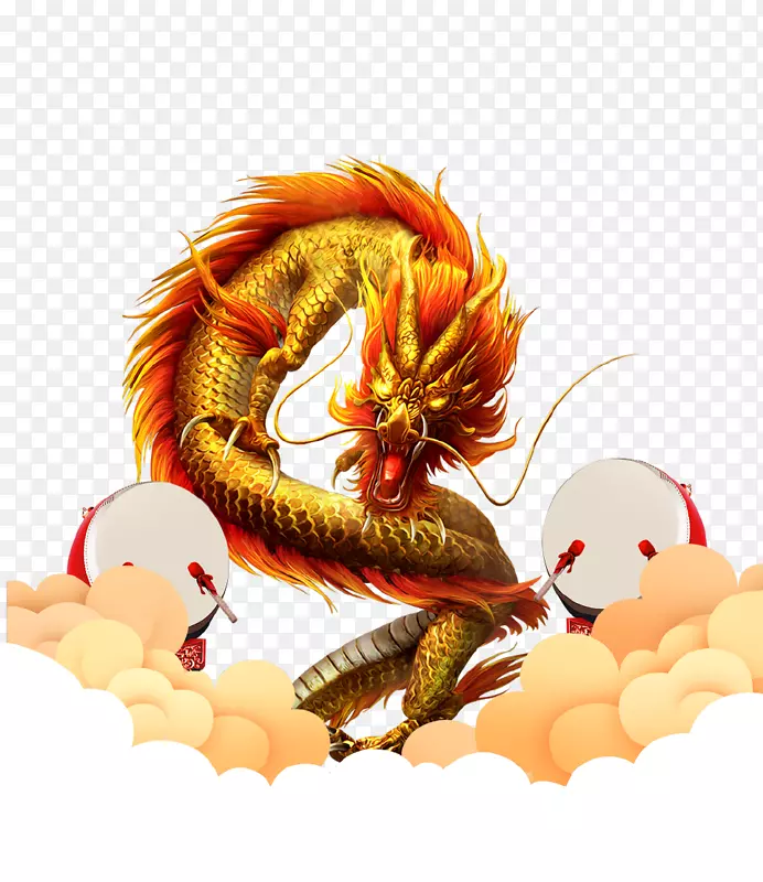 立体创意金色大龙海报插画PNG图片素材下载_图片编号ylknjjoq-免抠素材网