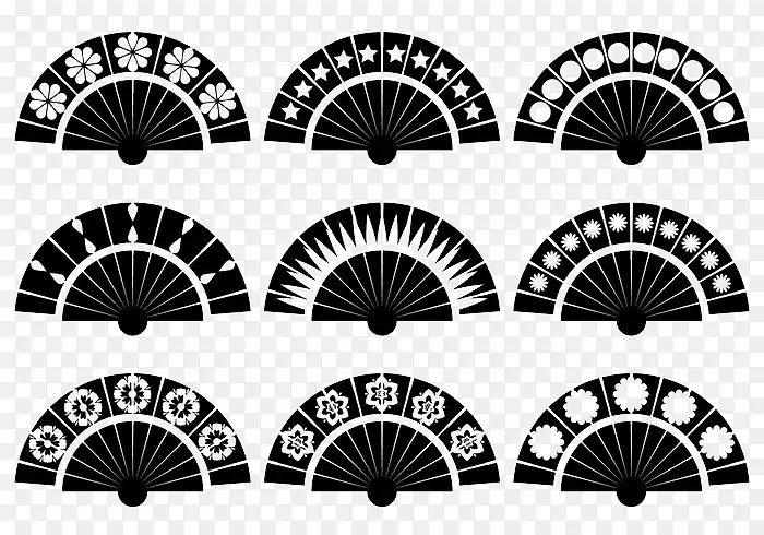 黑色日本扇子图标PNG图片素材下载_图片编号qojpabgy-免抠素材网
