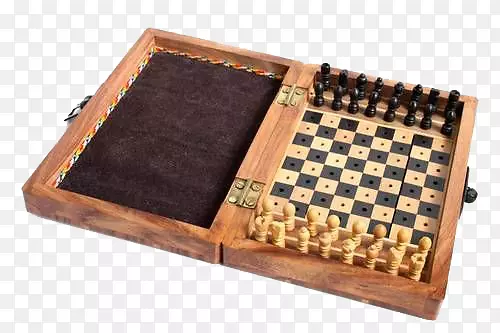 打开的棋子箱子