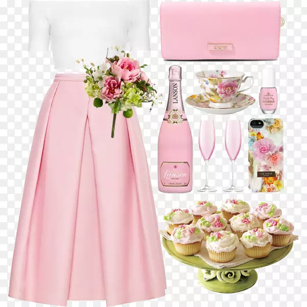 粉色裙子和蛋糕