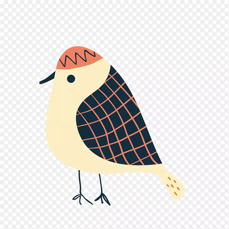 格子花纹设计鸟儿
