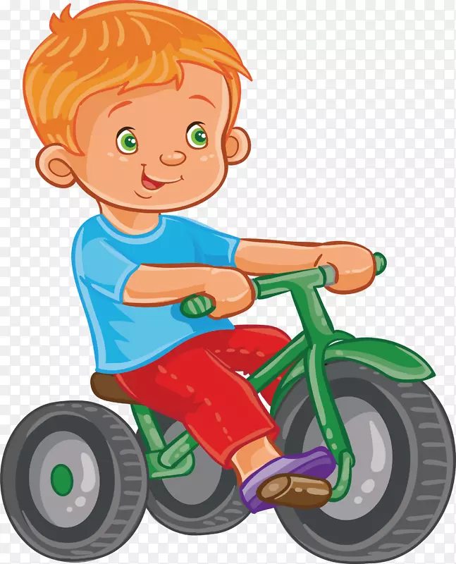 骑脚踏车的男孩