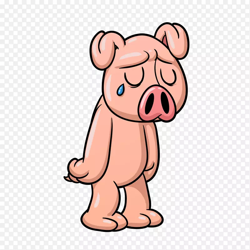 卡通哭泣的小猪设计