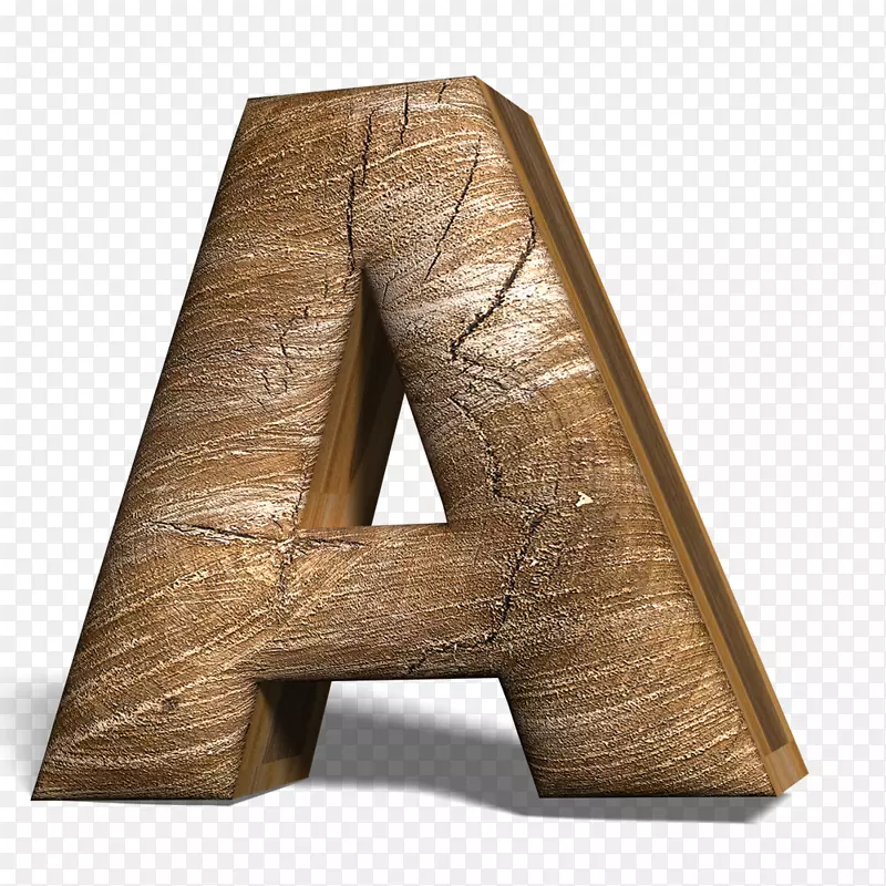 高清免抠立体木头英文字母A