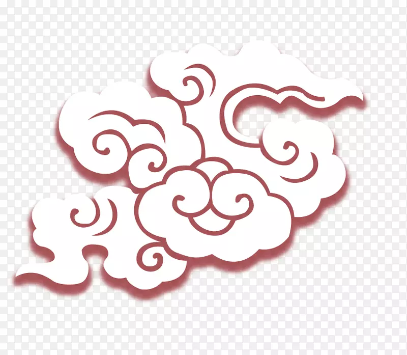 棕色中国风云朵装饰图案