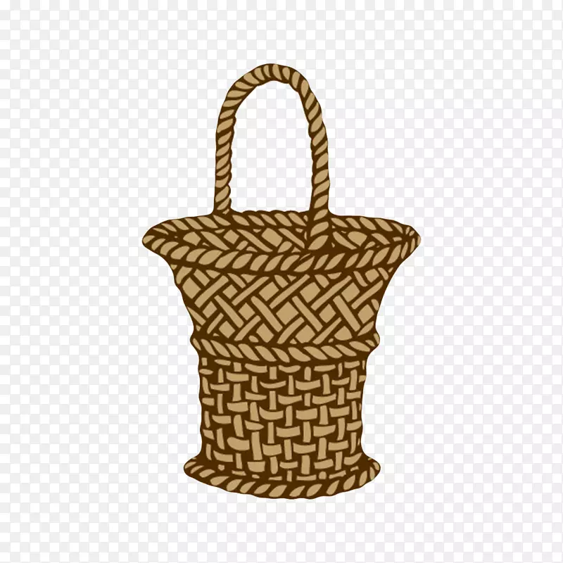 棕色手工瘦小的篮子编织物卡通