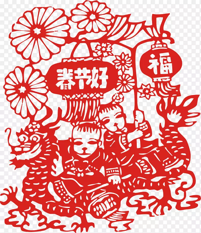 中国风春节剪纸