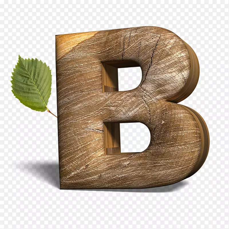 高清免抠立体木头英文字母B