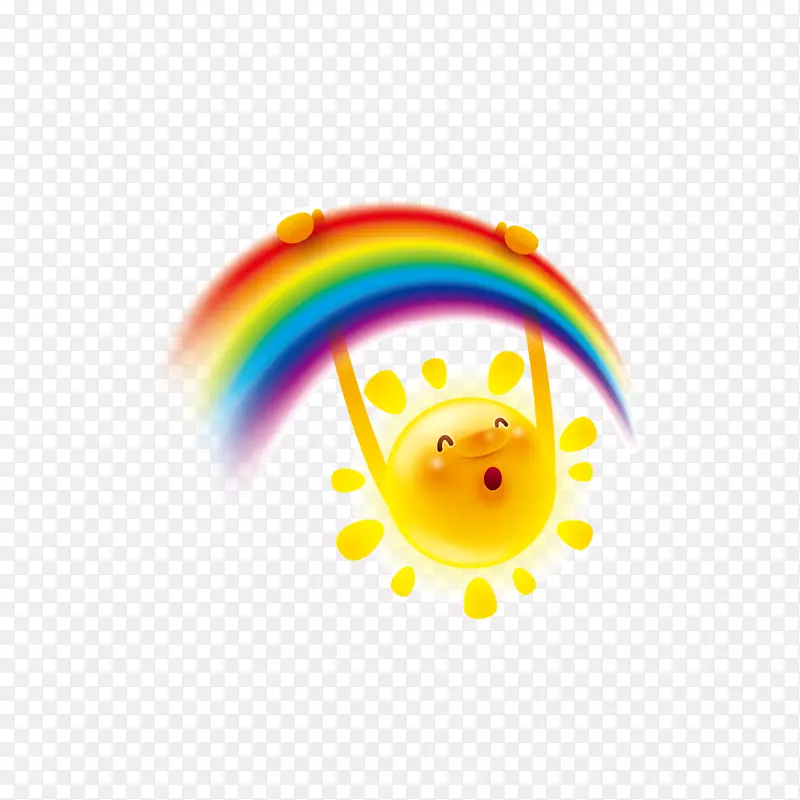 金色太阳彩虹矢量图