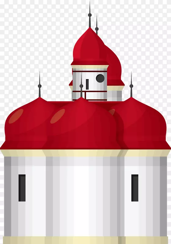 红色屋顶房屋图案