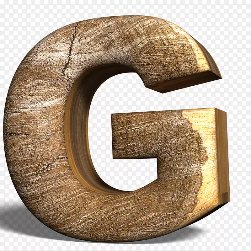 高清免抠立体木头英文字母G