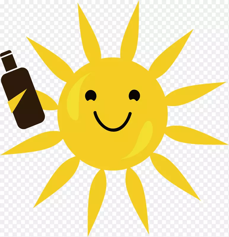 喝酒太阳矢量图