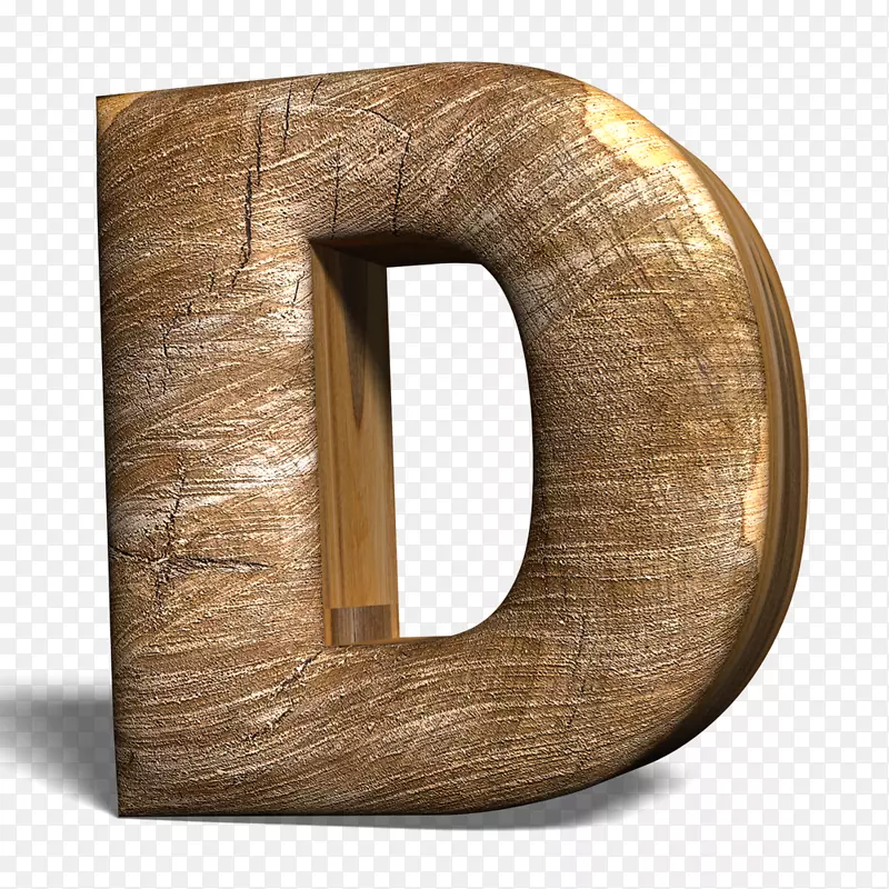 高清免抠立体木头英文字母D