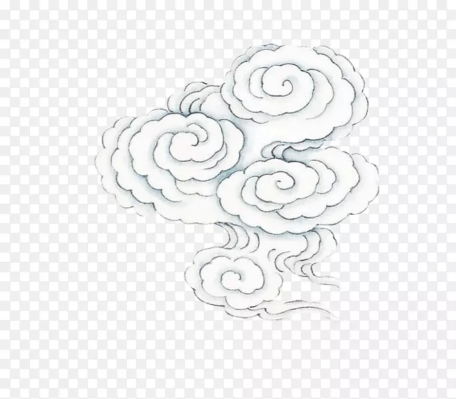 白色中国风云朵装饰图案