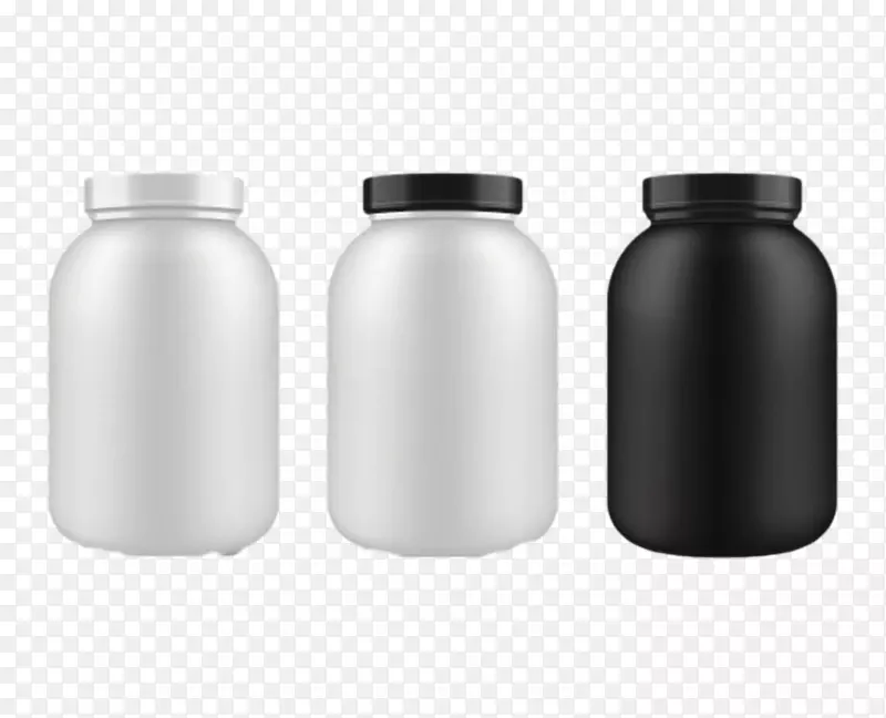 黑白色大瓶的塑料瓶罐实物