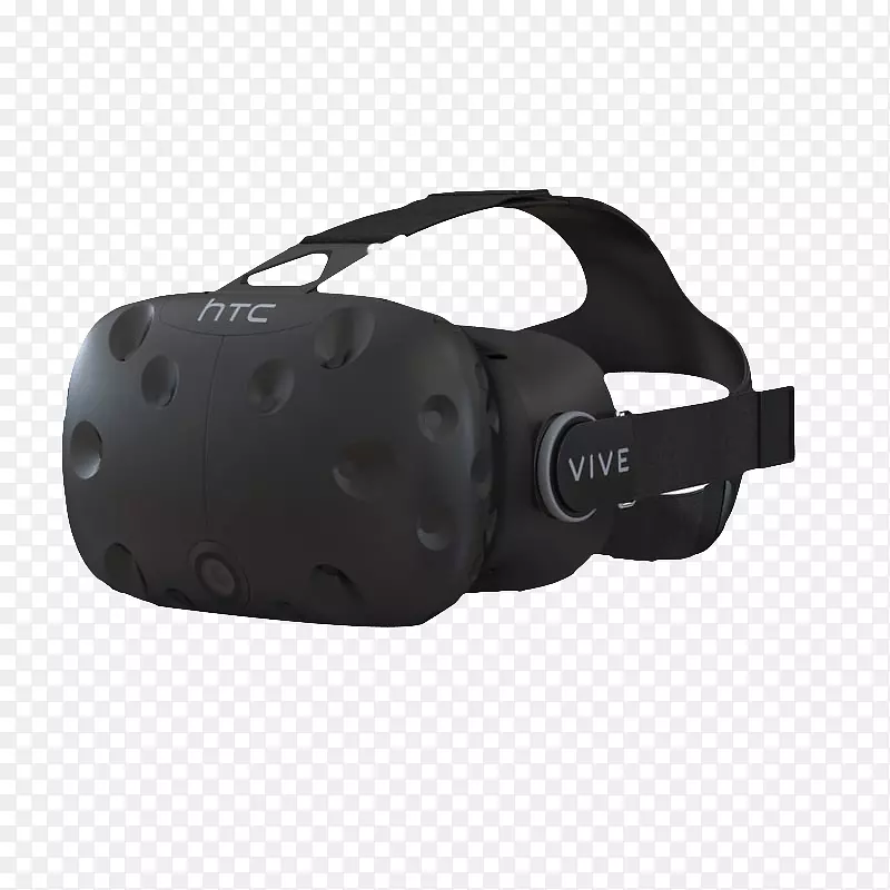 一个小型黑色便携式头戴VR头盔