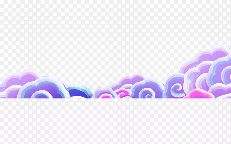 紫色中国风祥云装饰图案