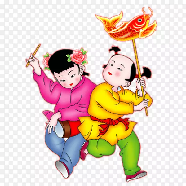 喜庆福娃招财童子
