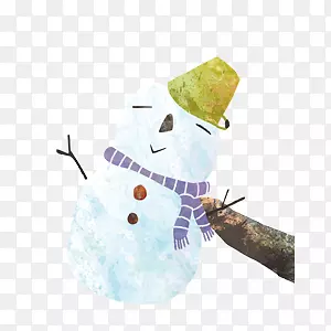 白色小雪人节日促销装饰图案