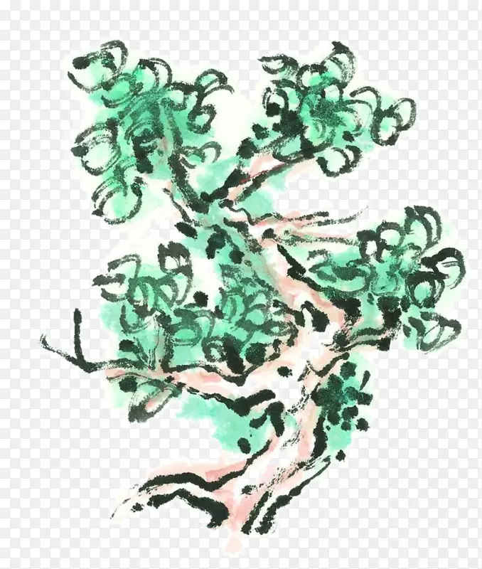 装饰国画树木