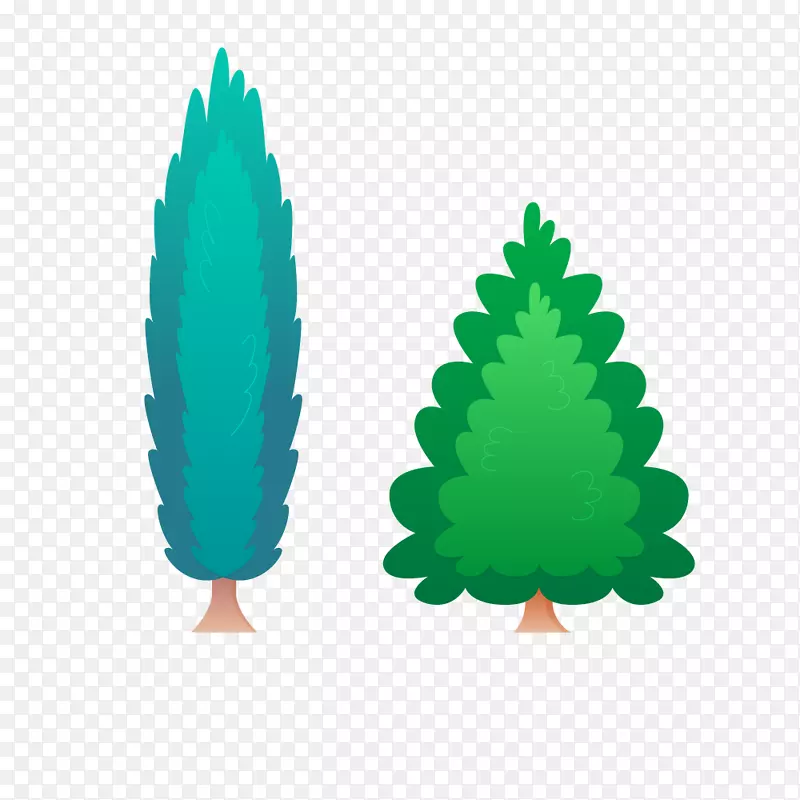 绿化景观植物水彩手绘树木设计素