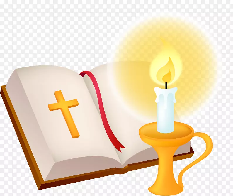 矢量宗教书本和蜡烛