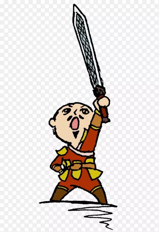 卡通古代将军将士拔剑战斗psd