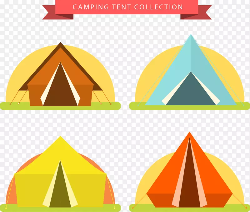 4款彩色夏季野营帐篷