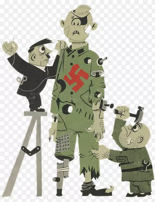 希特勒墨索里尼修补纳粹机器人