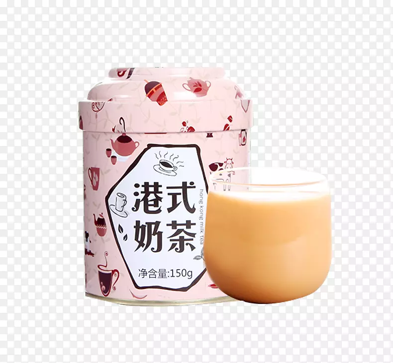 铁罐包装港式奶茶免抠素材