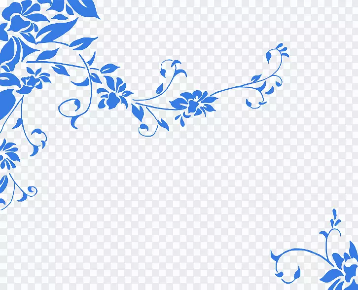 蓝色抽象风格设计花纹对角花