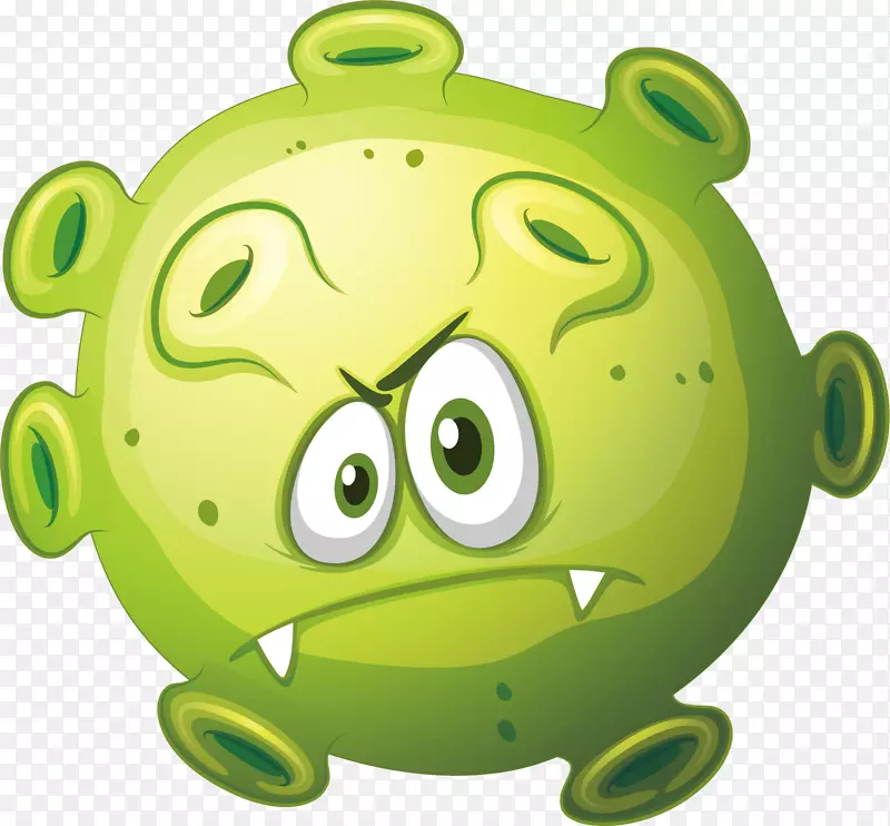 矢量图绿色爆炸细菌