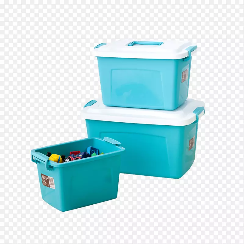 蓝色玩具收纳箱设计