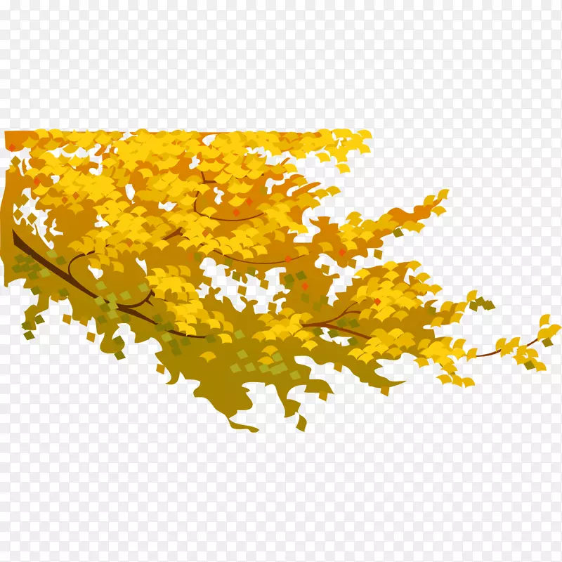 黄色落叶装饰
