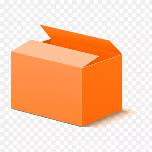 打开的橘色纸箱手绘图