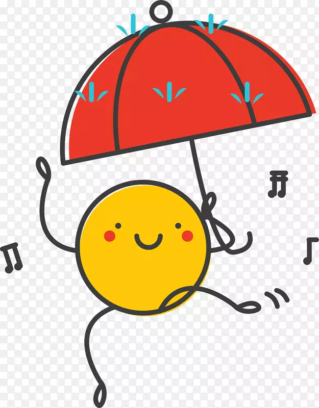 黄色可爱撑伞小黄人