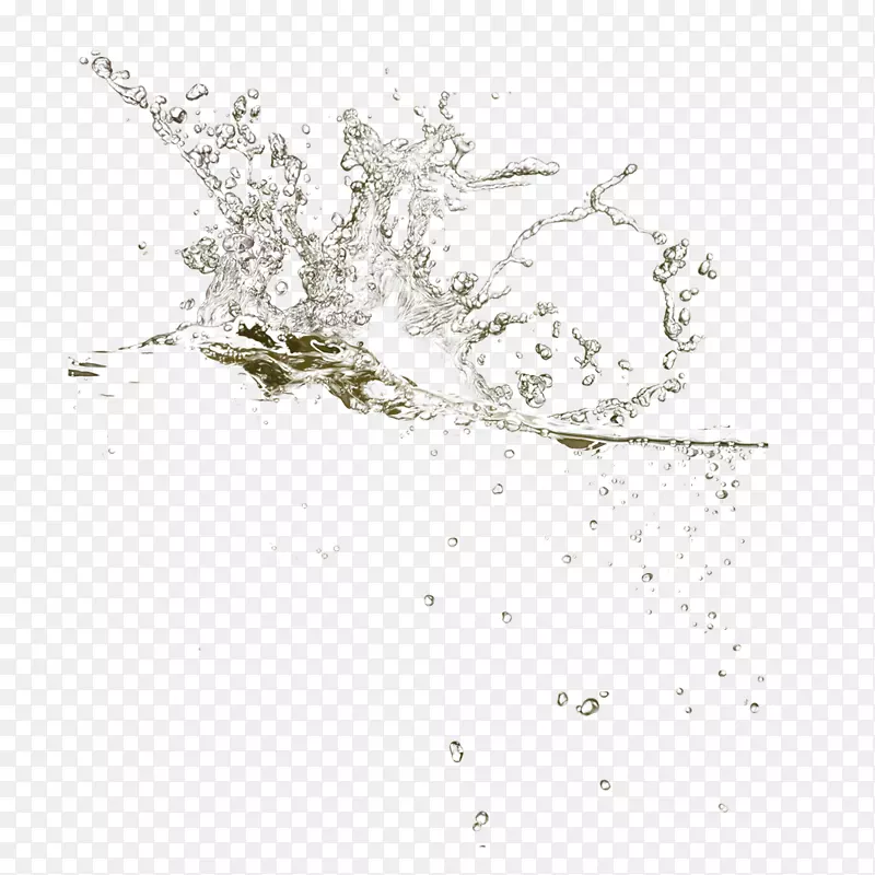 白色清新水花效果元素