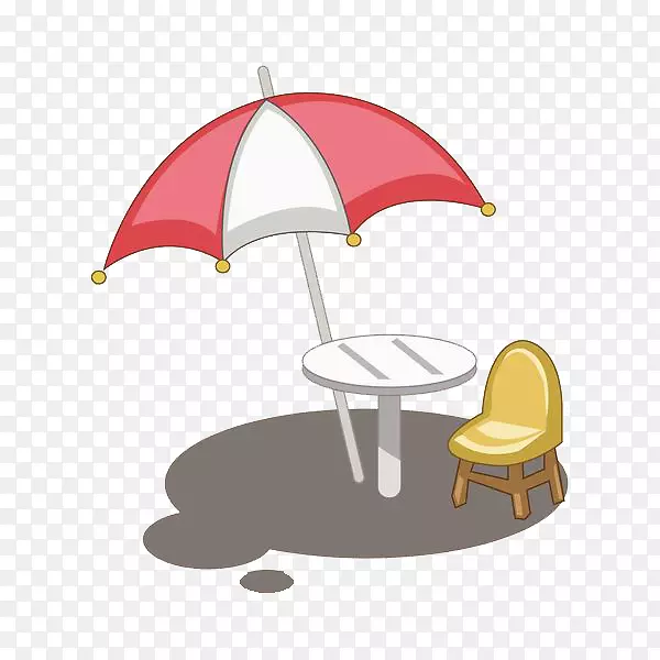 遮阳伞下的休息区