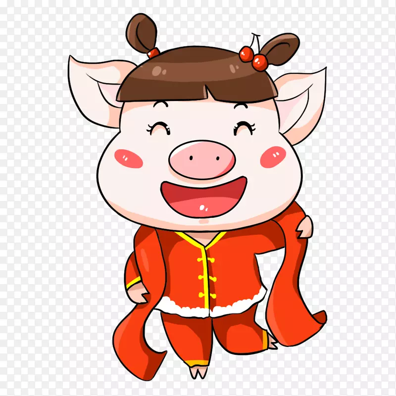 福小猪跳舞免抠PNG