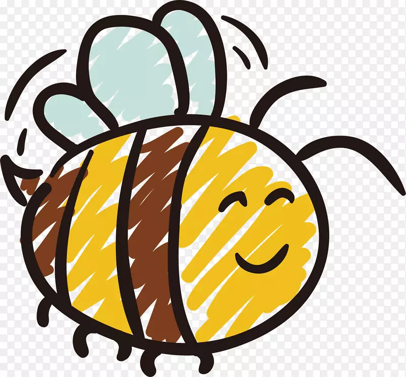 矢量图虫蜜蜂绘画