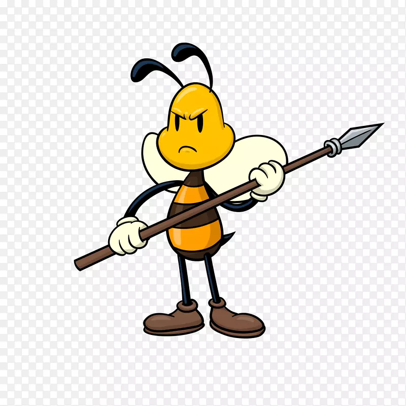拿着武器的蜜蜂设计