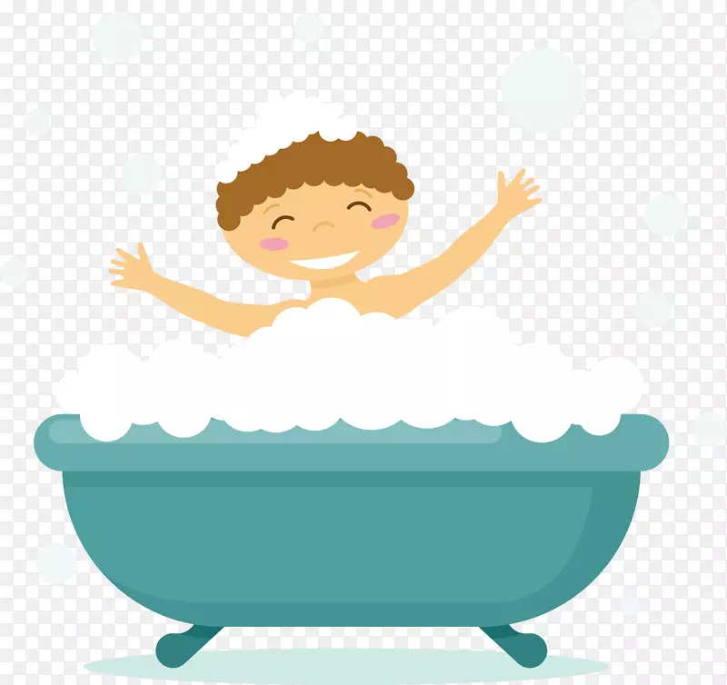 一个小宝宝在浴缸洗澡